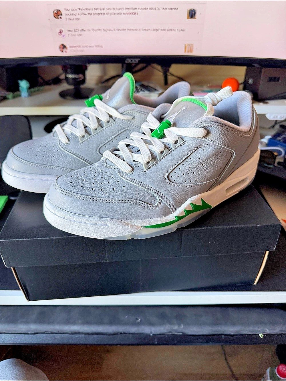 Jordan Sixty Plus Low Sneakers Gray & Green US 9